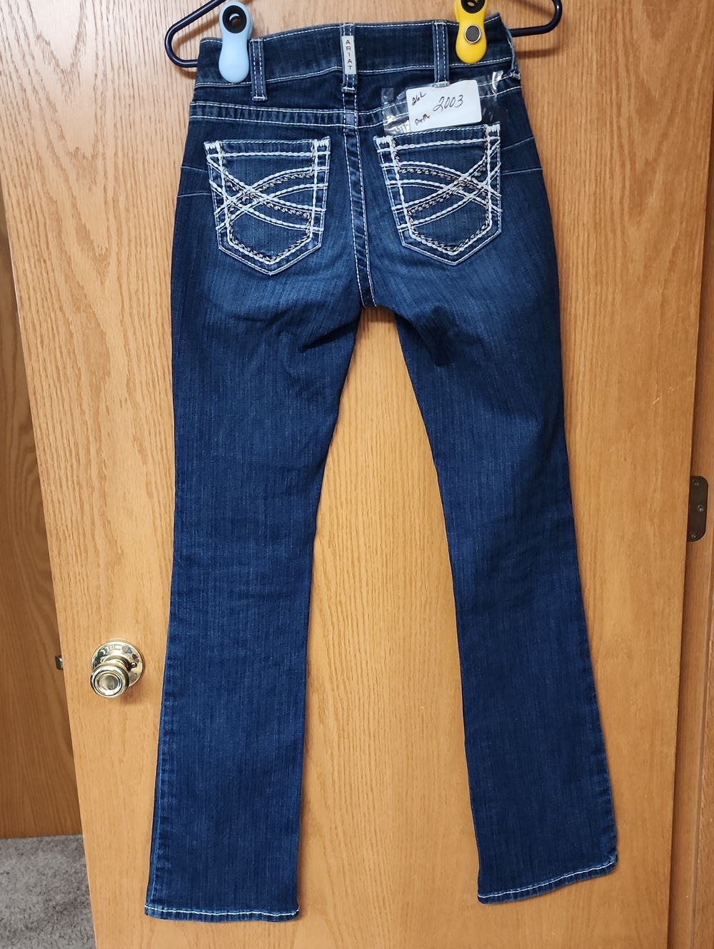 Ariat Dark Blue Flare Jeans with Contrast Pocket Stitching 26L number 2003